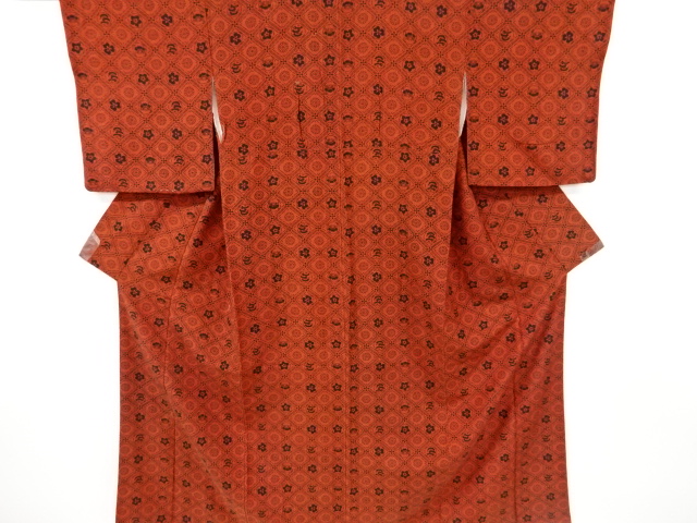 JAPANESE KIMONO / ANTIQUE KIMONO / SILK / JODAI TSUMUGI / FLOWER